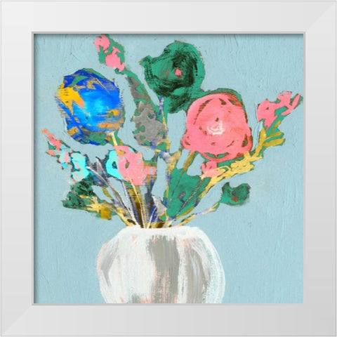 Fun Bouquet II White Modern Wood Framed Art Print by Goldberger, Jennifer