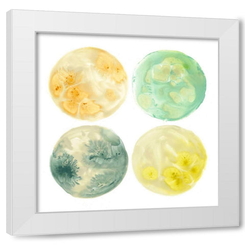 Planetary V White Modern Wood Framed Art Print by Vess, June Erica