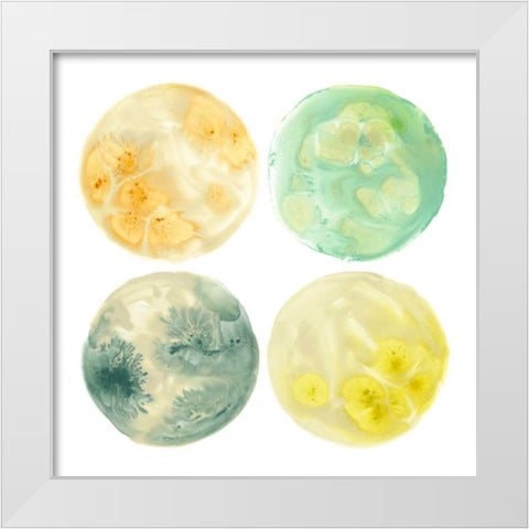 Planetary V White Modern Wood Framed Art Print by Vess, June Erica
