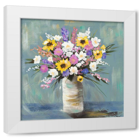 Mixed Pastel Bouquet I White Modern Wood Framed Art Print by Reynolds, Jade