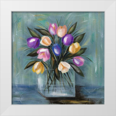 Mixed Pastel Bouquet II White Modern Wood Framed Art Print by Reynolds, Jade