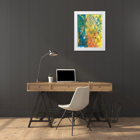 Spring Lattice II White Modern Wood Framed Art Print by Combs, Joyce