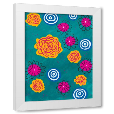Flower Pop I White Modern Wood Framed Art Print by Moore, Regina