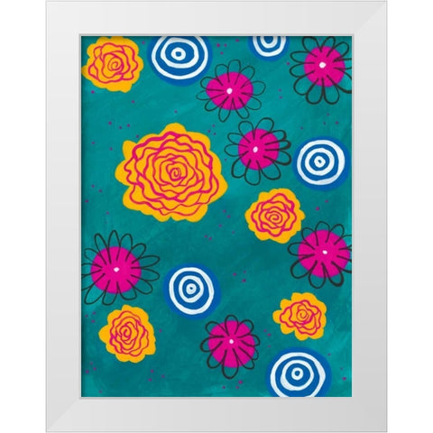 Flower Pop I White Modern Wood Framed Art Print by Moore, Regina