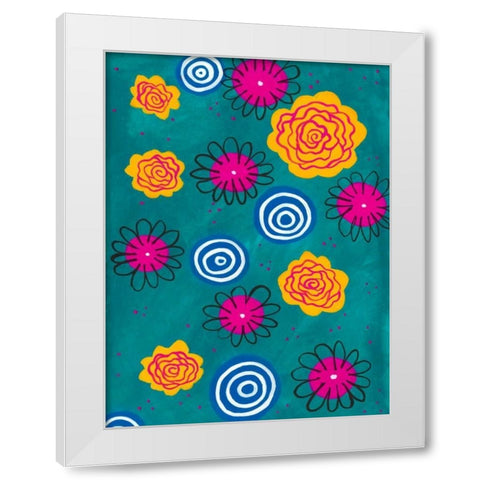 Flower Pop II White Modern Wood Framed Art Print by Moore, Regina