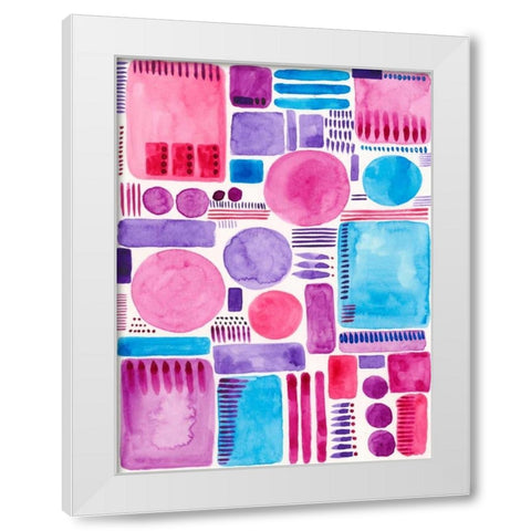 Mod Shapes I White Modern Wood Framed Art Print by Moore, Regina