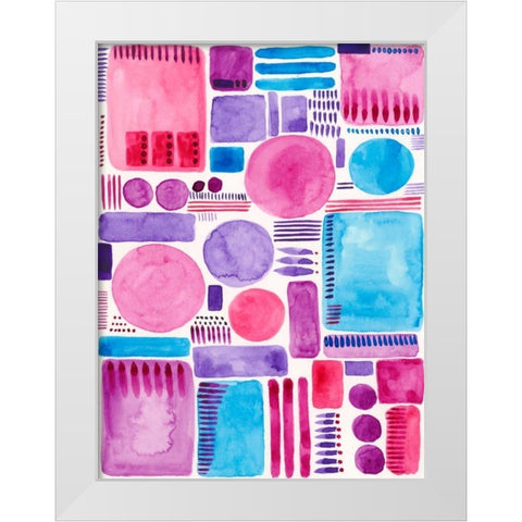 Mod Shapes I White Modern Wood Framed Art Print by Moore, Regina