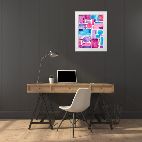 Mod Shapes II White Modern Wood Framed Art Print by Moore, Regina