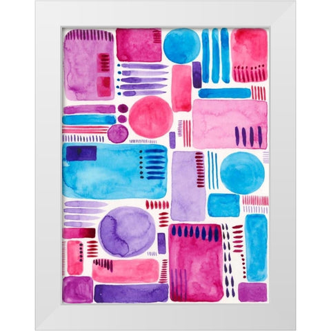 Mod Shapes II White Modern Wood Framed Art Print by Moore, Regina