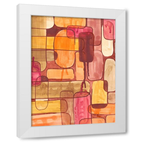 Mod Sunset II White Modern Wood Framed Art Print by Moore, Regina