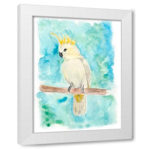 Sweet Tropical Bird II White Modern Wood Framed Art Print by Moore, Regina