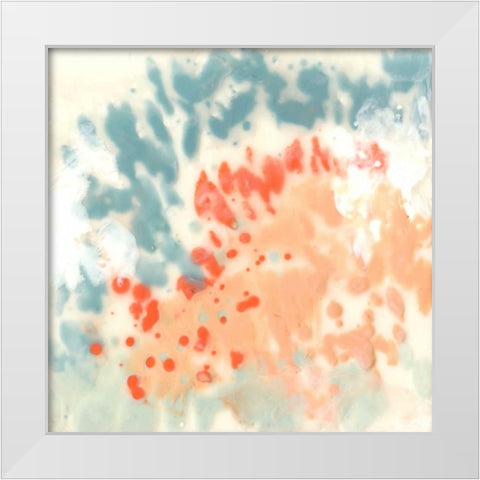 Blueberry and Coral Field I White Modern Wood Framed Art Print by Goldberger, Jennifer