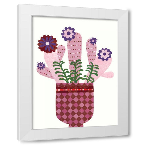 Cheerful Succulent III White Modern Wood Framed Art Print by Moore, Regina