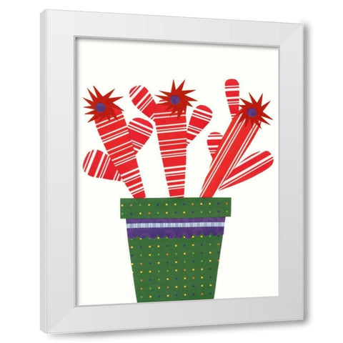 Cheerful Succulent V White Modern Wood Framed Art Print by Moore, Regina