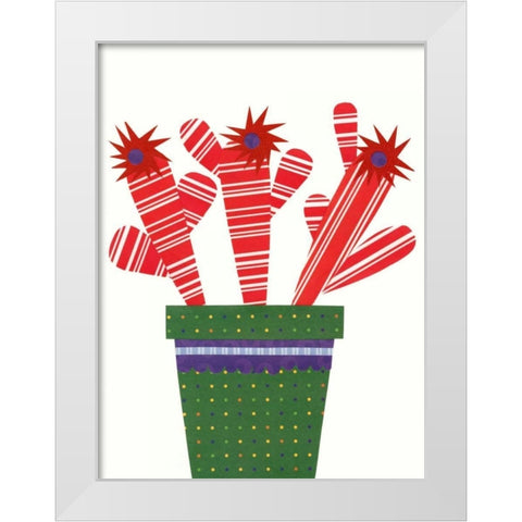 Cheerful Succulent V White Modern Wood Framed Art Print by Moore, Regina