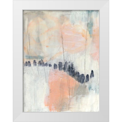 Blush and Navy I White Modern Wood Framed Art Print by Goldberger, Jennifer