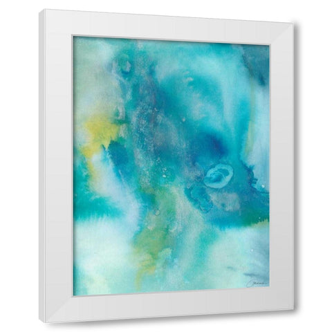 Sea Jade I White Modern Wood Framed Art Print by Combs, Joyce