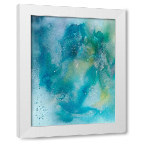 Sea Jade II White Modern Wood Framed Art Print by Combs, Joyce