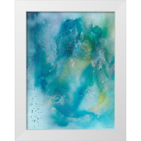 Sea Jade II White Modern Wood Framed Art Print by Combs, Joyce