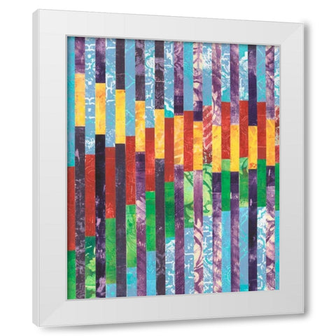 Quilted Monoprints I White Modern Wood Framed Art Print by Moore, Regina