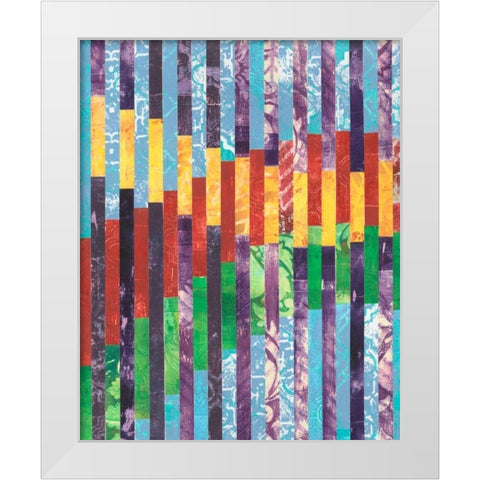 Quilted Monoprints I White Modern Wood Framed Art Print by Moore, Regina