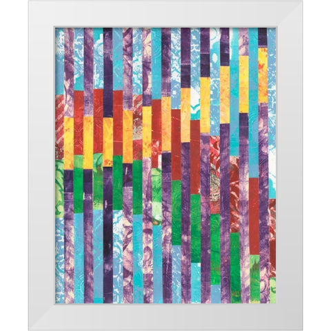Quilted Monoprints II White Modern Wood Framed Art Print by Moore, Regina