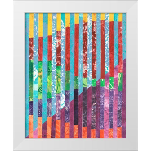 Quilted Monoprints III White Modern Wood Framed Art Print by Moore, Regina
