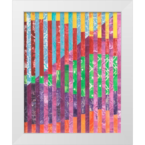 Quilted Monoprints IV White Modern Wood Framed Art Print by Moore, Regina