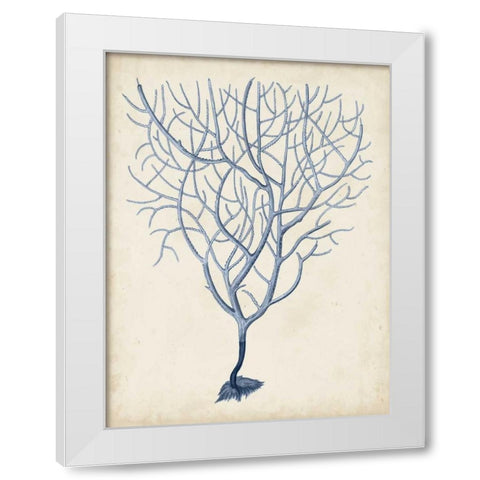 Indigo Coral III White Modern Wood Framed Art Print by Vision Studio