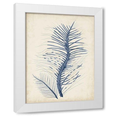 Indigo Coral V White Modern Wood Framed Art Print by Vision Studio