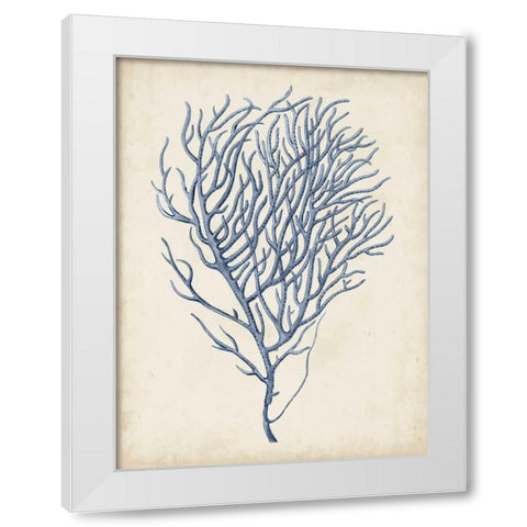 Indigo Coral VI White Modern Wood Framed Art Print by Vision Studio