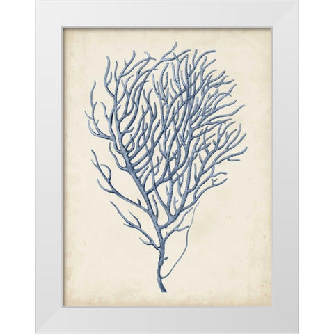 Indigo Coral VI White Modern Wood Framed Art Print by Vision Studio