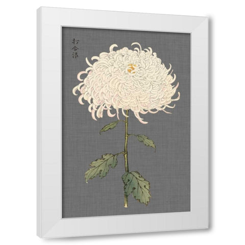 Dramatic Ivory Mums II White Modern Wood Framed Art Print by Vision Studio