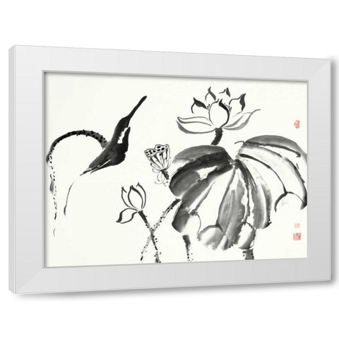 Lotus Study I White Modern Wood Framed Art Print by Rae, Nan