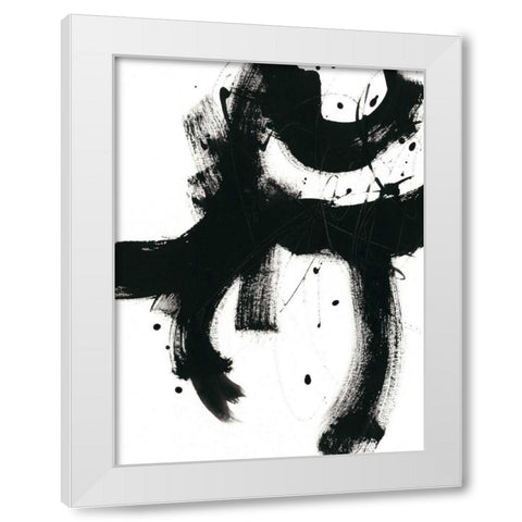 Onyx Gesture I White Modern Wood Framed Art Print by Vess, June Erica