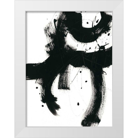 Onyx Gesture I White Modern Wood Framed Art Print by Vess, June Erica