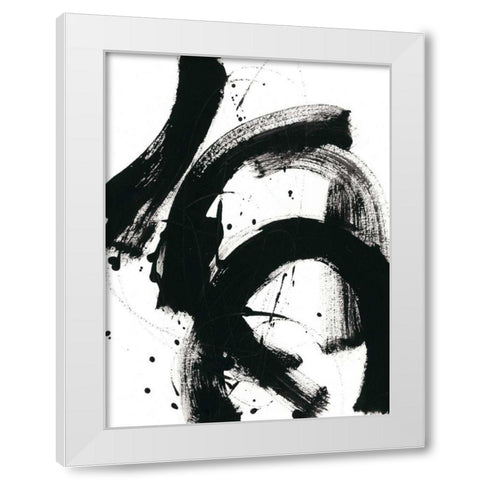 Onyx Gesture II White Modern Wood Framed Art Print by Vess, June Erica