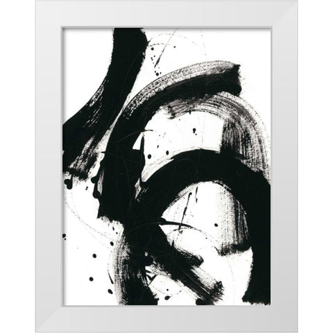Onyx Gesture II White Modern Wood Framed Art Print by Vess, June Erica