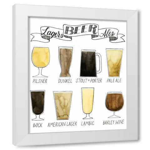 Beer Info Graphic White Modern Wood Framed Art Print by Popp, Grace