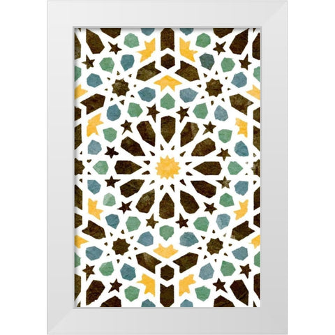 Zellige Board I White Modern Wood Framed Art Print by Saunders, Alonzo