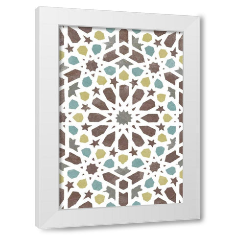 Zellige Board II White Modern Wood Framed Art Print by Saunders, Alonzo