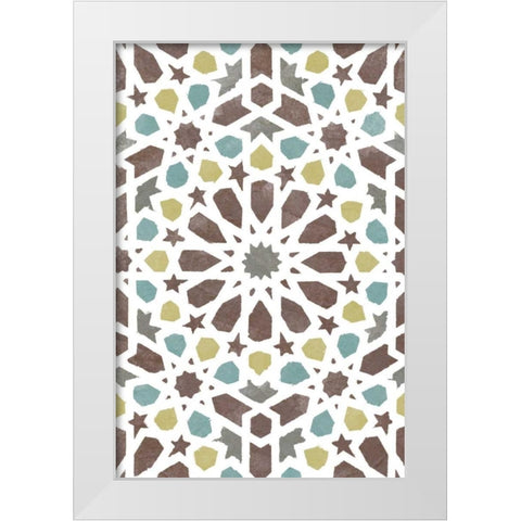 Zellige Board II White Modern Wood Framed Art Print by Saunders, Alonzo