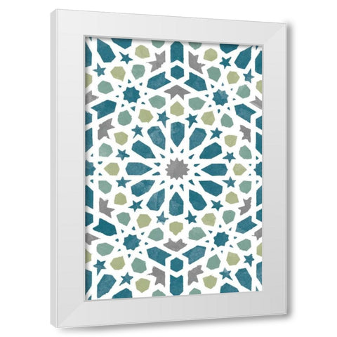 Zellige Board III White Modern Wood Framed Art Print by Saunders, Alonzo