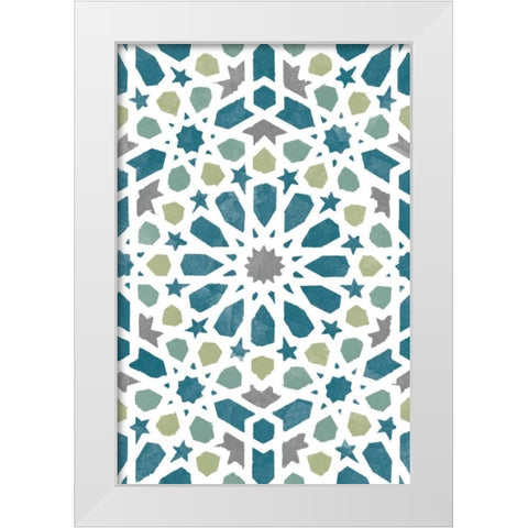 Zellige Board III White Modern Wood Framed Art Print by Saunders, Alonzo