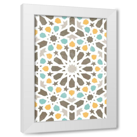 Zellige Board IV White Modern Wood Framed Art Print by Saunders, Alonzo