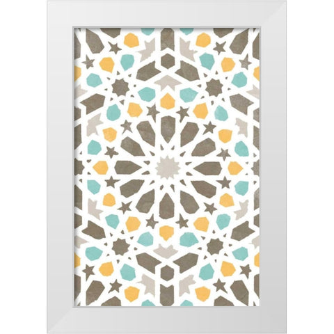 Zellige Board IV White Modern Wood Framed Art Print by Saunders, Alonzo