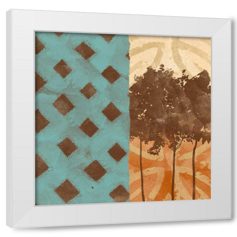 Threes Company White Modern Wood Framed Art Print by Saunders, Alonzo