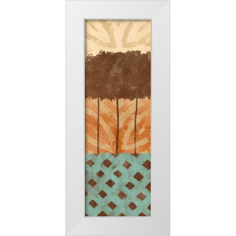 Tribal Trio II White Modern Wood Framed Art Print by Saunders, Alonzo