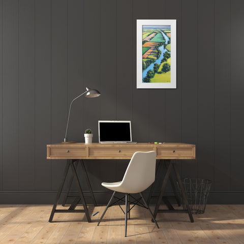 Flying Above I White Modern Wood Framed Art Print by Mica