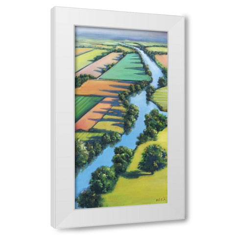 Flying Above I White Modern Wood Framed Art Print by Mica